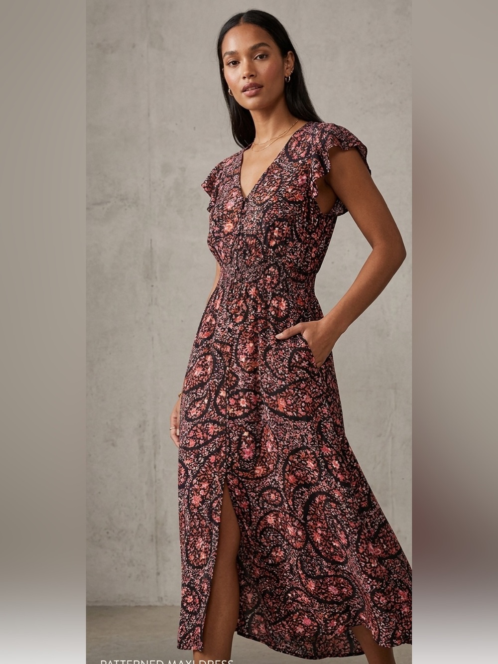 HAVER. London Floral Paisley Smocked Maxi Dress - Size S